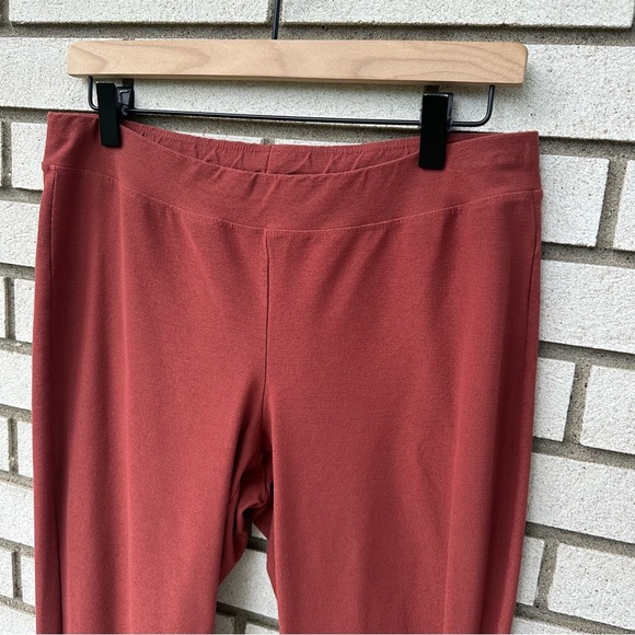 Eileen Fisher Washable Stretch Crepe Pant Slim Ankle Terracotta - Picture 3 of 8